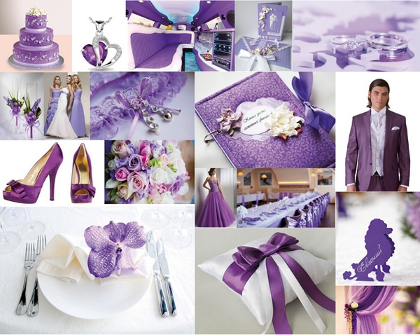 Креативное решение — свадьба в фиолетовом цвете. Фото с сайта www.asteria-holiday.ru 