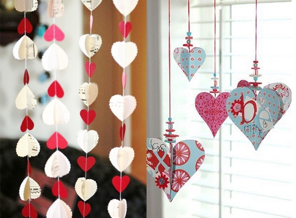 Сердечки из бумаги — простые в изготовлении украшения. Фото с сайта podelki-bumagi.ru