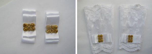 Декорируем бантик и пришиваем его к перчатке. Фото с сайта http://mir-svadbi.ru/