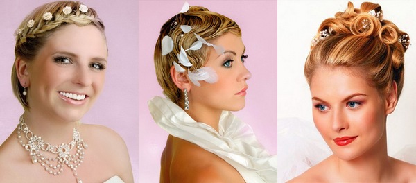 Варианты свадебные причесок на короткие волосы. Фото с сайта berry-girl.ru