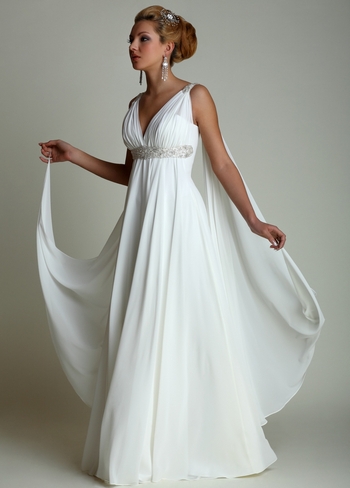 Свадебное платье в греческом стиле — отличное решение для невесты. Фото с сайта www.baby.ru