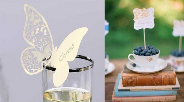 Карточки-бабочки и ягодный вариант. Фото с сайта http://wedding-mood.com