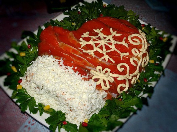 Варежка Деда Мороза. Салат. Фото с сайта www.otelidea.ru 