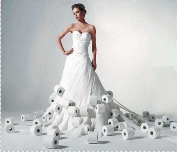 Свадебный наряд из туалетной бумаги. Фото с сайта mc2websites.com