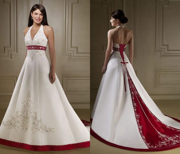 Сочетание белого и красного — элегантное платье. Фото с сайта ru.aliexpress.com