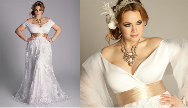 Красивая модель свадебного платья с глубоким декольте. Фото с сайта trendays.ru